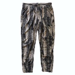 Tapered Black & Cream Pattern Joggers 80’s Style